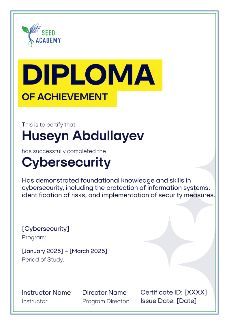 Dərəcəli diplom və sertifikat!